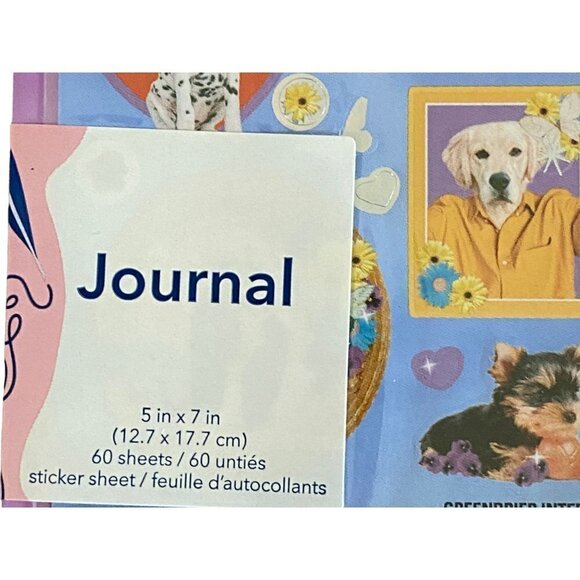 JOT 5x7 Journal w "Dogs in Frame" Sticker Pack / JOT 10-Pc Gel Pens SET - Picture 3 of 9